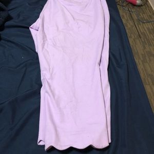 Lavender Dress Pants with Scalloped Bottoms